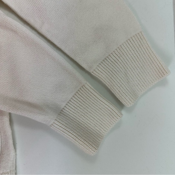 Talbots White Cable Knit Crewneck Sweater Womens Large Classic Long Sleeve - Picture 8 of 8